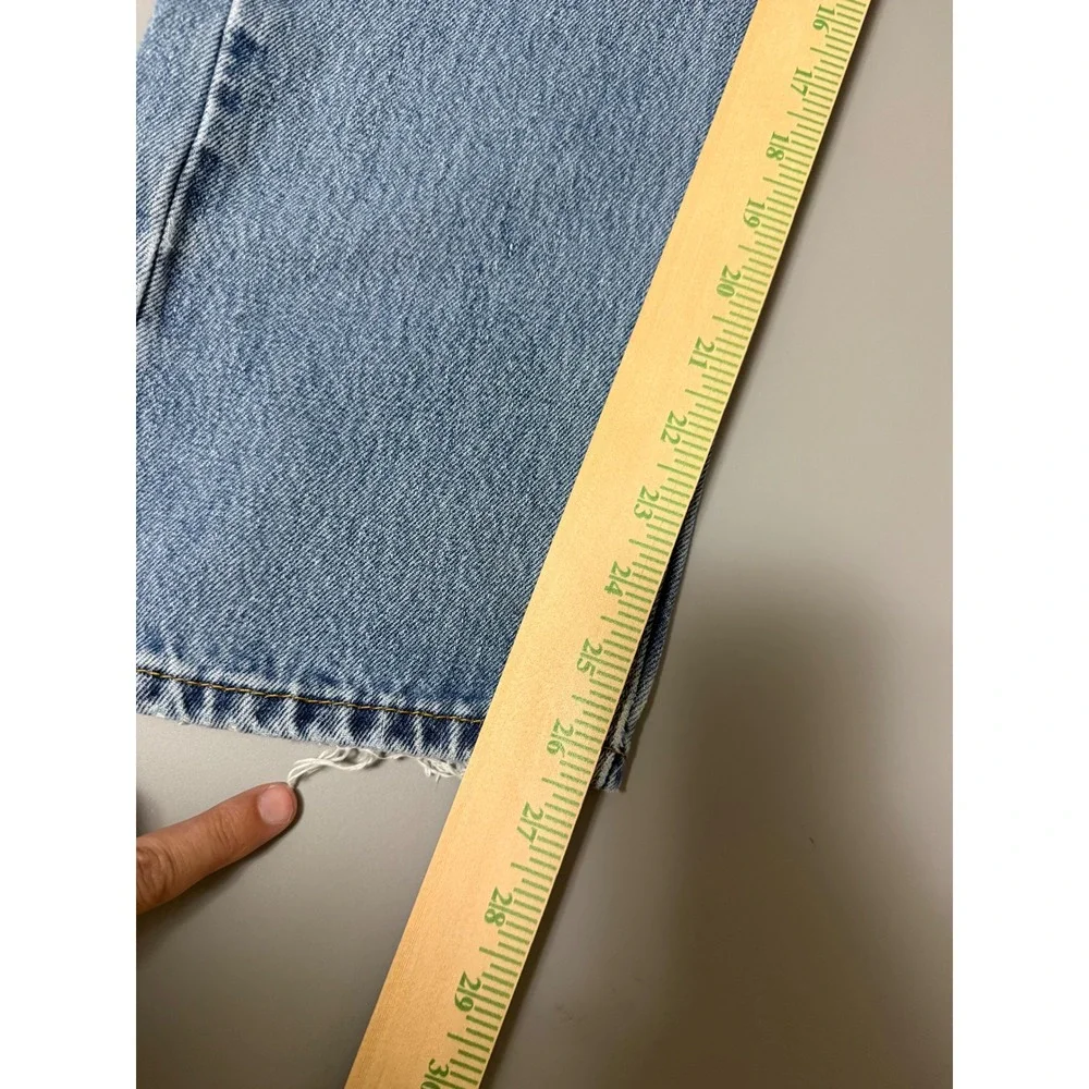 Levis 505 Regular Fit Straight Leg Light Wash Denim Jeans Mens 34x29 Blue